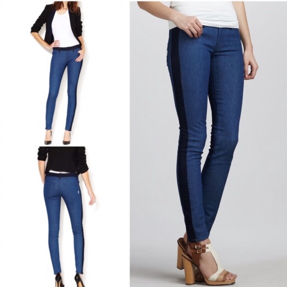 MOTHER Colorblock Looker Geometric Lies Jeans - Picture 1 of 6